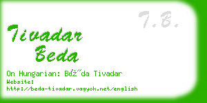 tivadar beda business card